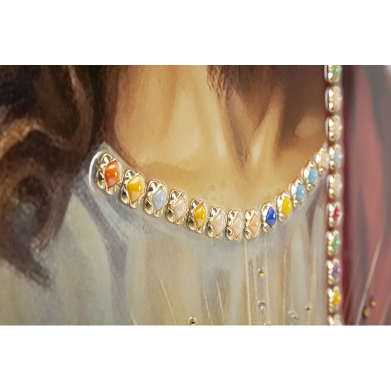Dipinto Su Tela Laccato Jesus Con Cornice cm 72x4x102