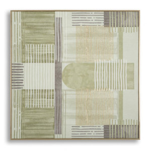 Stampa Dipinta Su Tela Lignes Con Cornice -a- cm 60x3x60