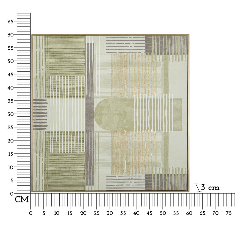 Stampa Dipinta Su Tela Lignes Con Cornice -a- cm 60x3x60