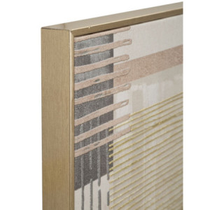 Zoom Stampa Dipinta Su Tela Lignes Con Cornice -b- cm 60x3x60