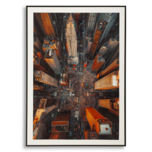 Stampa Su Tela Laccata New York Con Cornice -b- cm 72x4x102