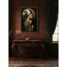 Stampa Dipinta Su Tela Laccata Persian Con Cornice -a- cm 62x3,5x92
