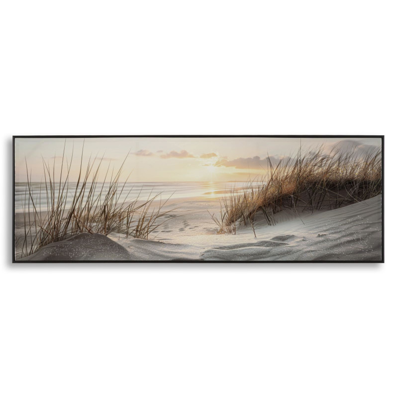 Stampa Dipinta Su Tela Laccata Beach Con Cornice -a- cm 152x4x52