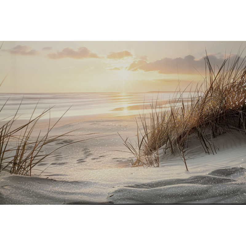 Stampa Dipinta Su Tela Laccata Beach Con Cornice -a- cm 152x4x52