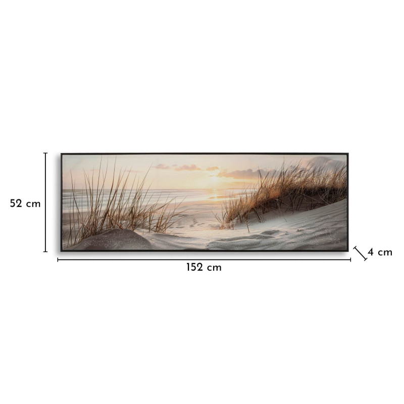 Stampa Dipinta Su Tela Laccata Beach Con Cornice -a- cm 152x4x52