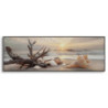 Stampa Dipinta Su Tela Laccata Beach Con Cornice -b- cm 152x4x52