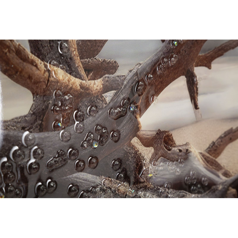 Stampa Dipinta Su Tela Laccata Beach Con Cornice -b- cm 152x4x52
