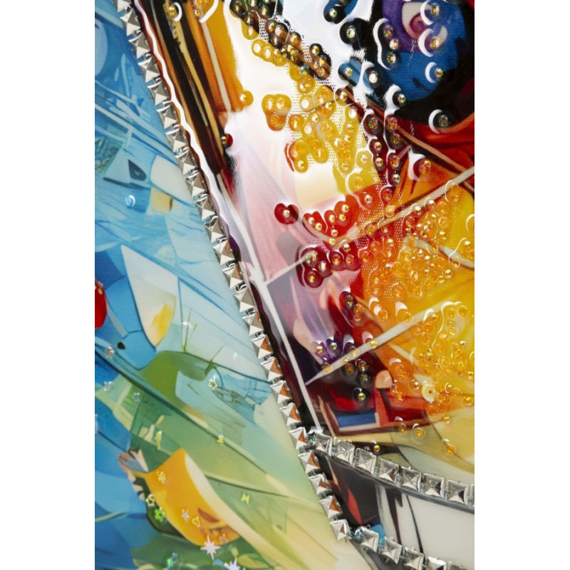 Stampa Decorata Su Tela Laccata Con Cornice Cocktail -a- cm 62x3,5 x92