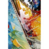 Stampa Decorata Su Tela Laccata Con Cornice Cocktail -a- cm 62x3,5 x92