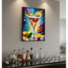 Stampa Decorata Su Tela Laccata Con Cornice Cocktail -a- cm 62x3,5 x92
