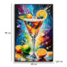 Stampa Decorata Su Tela Laccata Con Cornice Cocktail -a- cm 62x3,5 x92