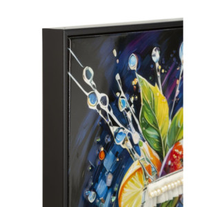 Zoom Stampa Decorata Su Tela Laccata Con Cornice Cocktail -b- cm 62x3,5 x92