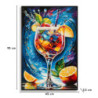 Stampa Decorata Su Tela Laccata Con Cornice Cocktail -b- cm 62x3,5 x92