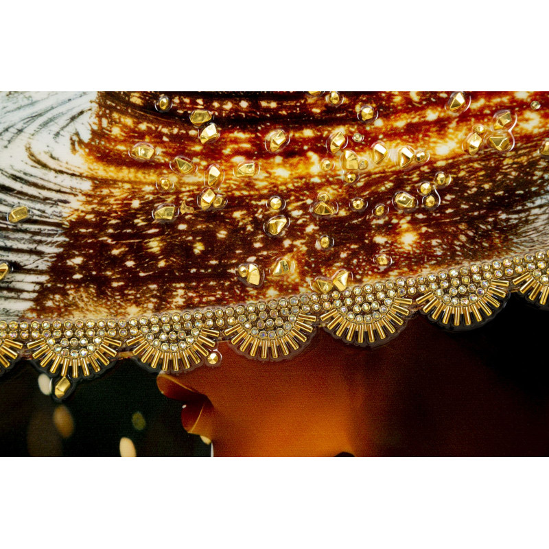 Stampa Decorata Su Tela Laccata Con Cornice Illumy -b- cm 62x3,5x92
