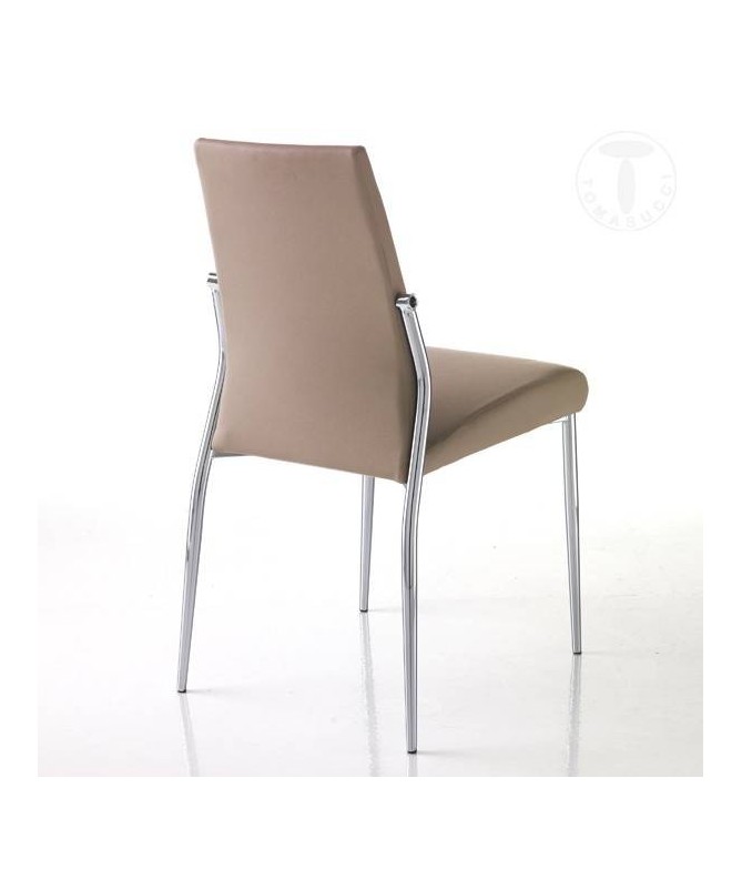 Sedia in pelle sintetica Margo - set da 4 tortora