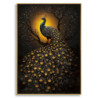 Stampa Decorata Su Tela Laccata Con Cornice Peacock cm 70x4x100