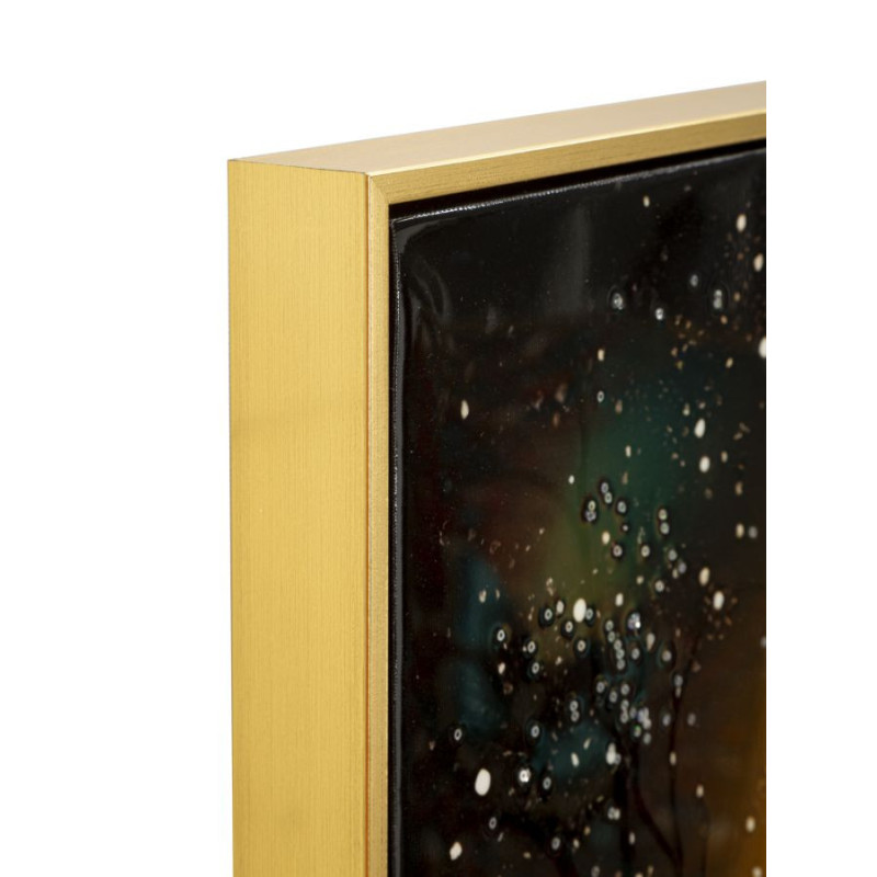 Stampa Decorata Su Tela Laccata Con Cornice Peacock cm 70x4x100