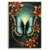 Stampa Decorata Su Tela Laccata Con Cornice Butterly -a- cm 70x4x100