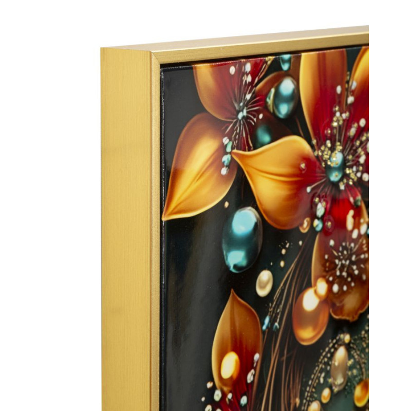 Stampa Decorata Su Tela Laccata Con Cornice Butterly -a- cm 70x4x100