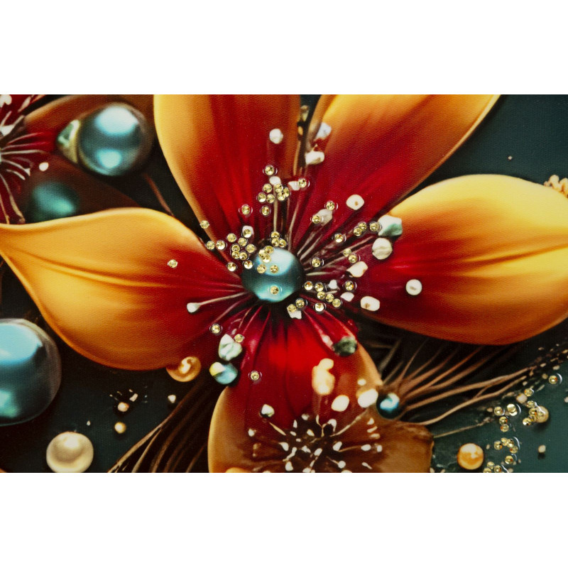 Stampa Decorata Su Tela Laccata Con Cornice Butterly -a- cm 70x4x100