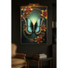 Stampa Decorata Su Tela Laccata Con Cornice Butterly -a- cm 70x4x100