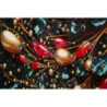Stampa Decorata Su Tela Laccata Con Cornice Butterly -b- cm 70x4x100