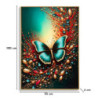 Stampa Decorata Su Tela Laccata Con Cornice Butterly -b- cm 70x4x100