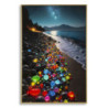 Stampa Decorata Su Tela Laccata Con Cornice Colors -b- cm 60x3,5x90