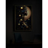 Stampa Con Led Su Tela Laccata Con Cornice Minerva -a- cm 60x3,5x90
