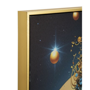 Zoom Stampa Con Led Su Tela Laccata Con Cornice Minerva -b- cm 60x3,5x90