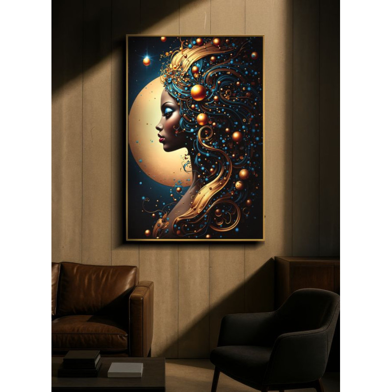 Stampa Con Led Su Tela Laccata Con Cornice Minerva -b- cm 60x3,5x90