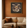 Stampa Con Led Su Tela Laccata Con Cornice Butterfly cm 50x4x50