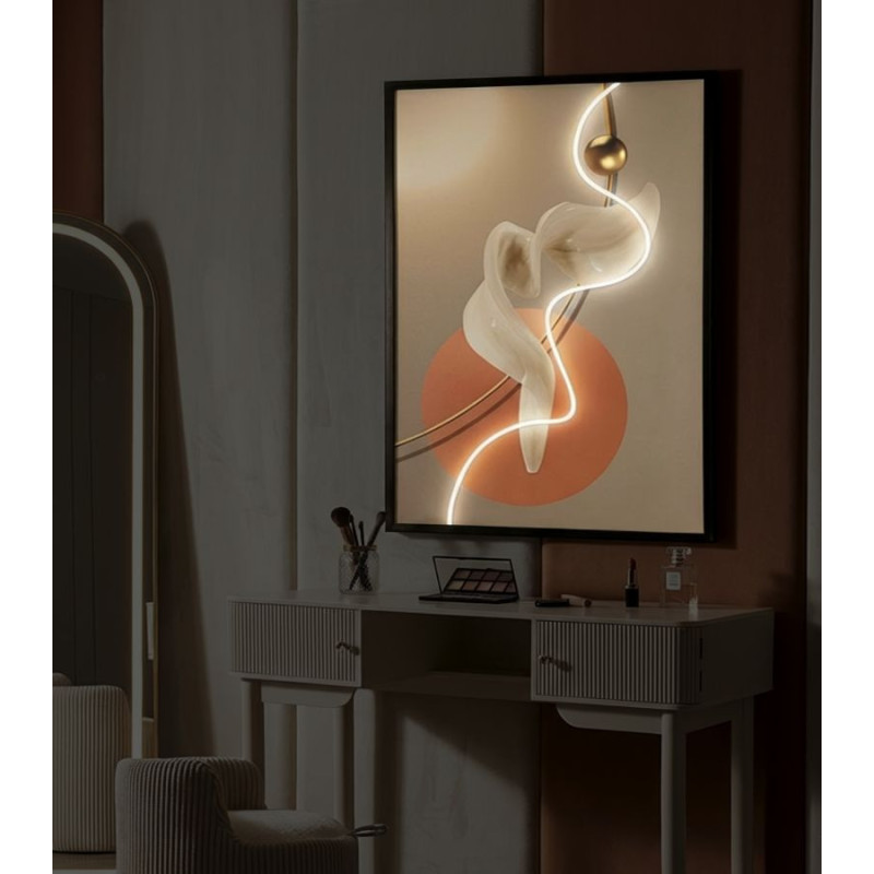 Stampa Con Led Su Tela Abstract -a- cm 80x4x120