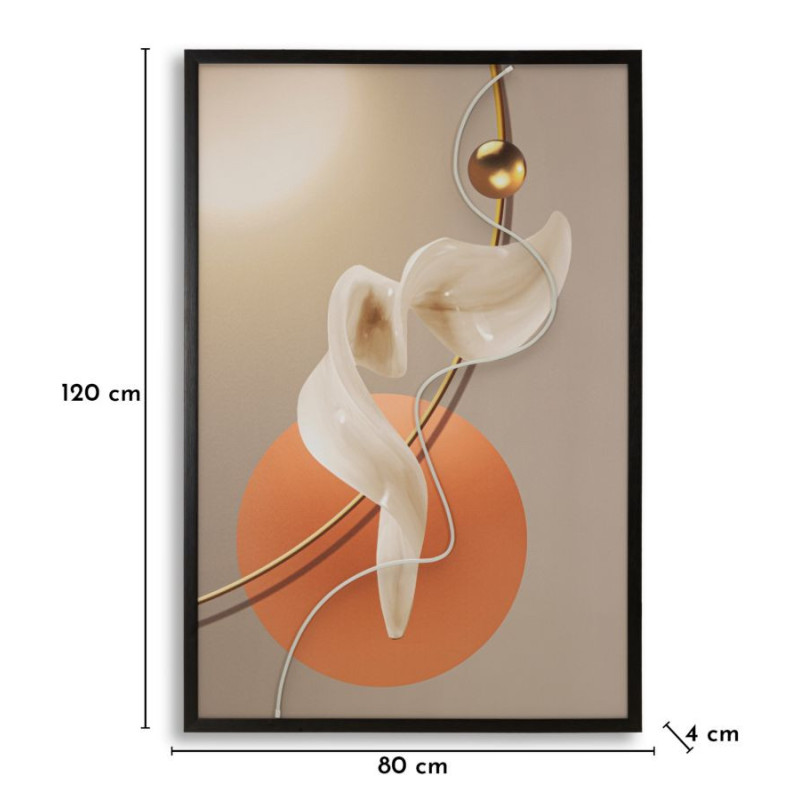 Stampa Con Led Su Tela Abstract -a- cm 80x4x120