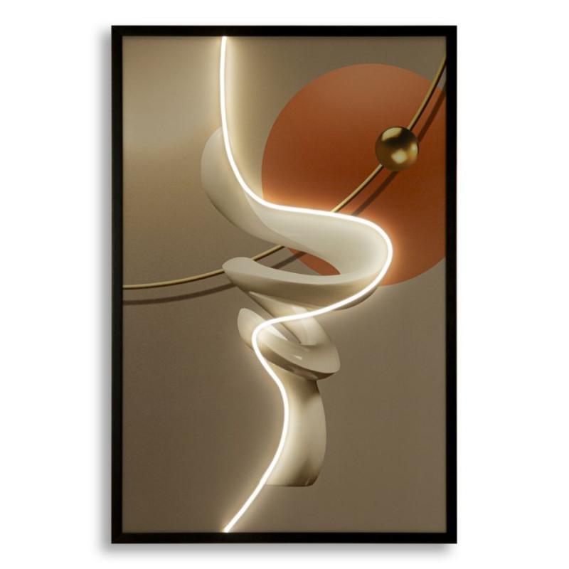 Stampa Con Led Su Tela Abstract -b- cm 80x4x120