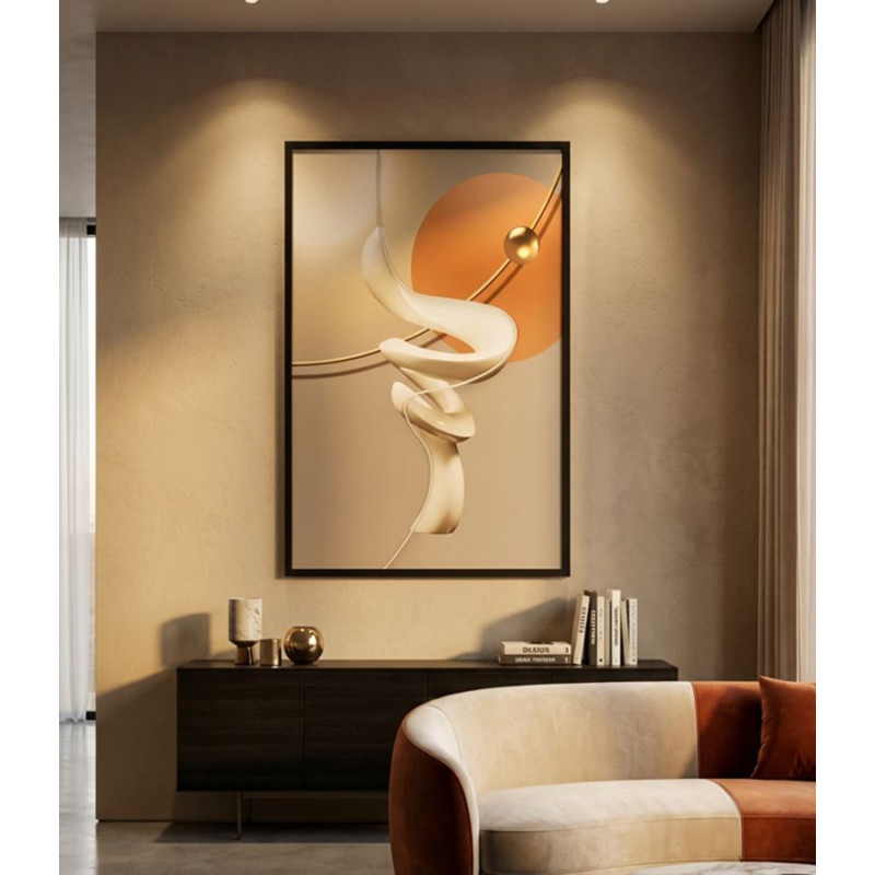 Stampa Con Led Su Tela Abstract -b- cm 80x4x120