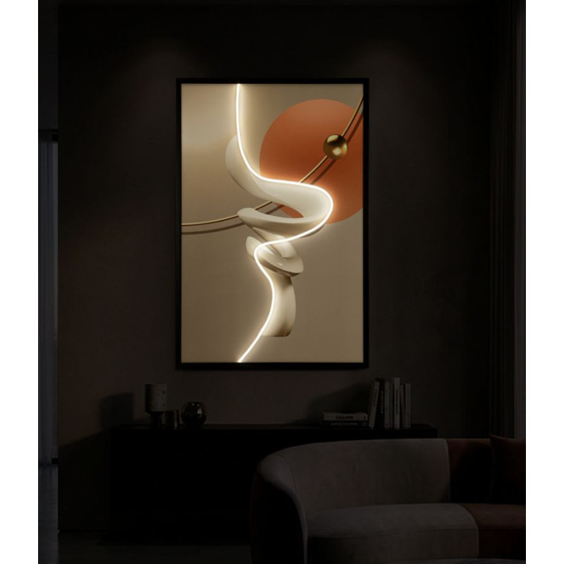 Stampa Con Led Su Tela Abstract -b- cm 80x4x120