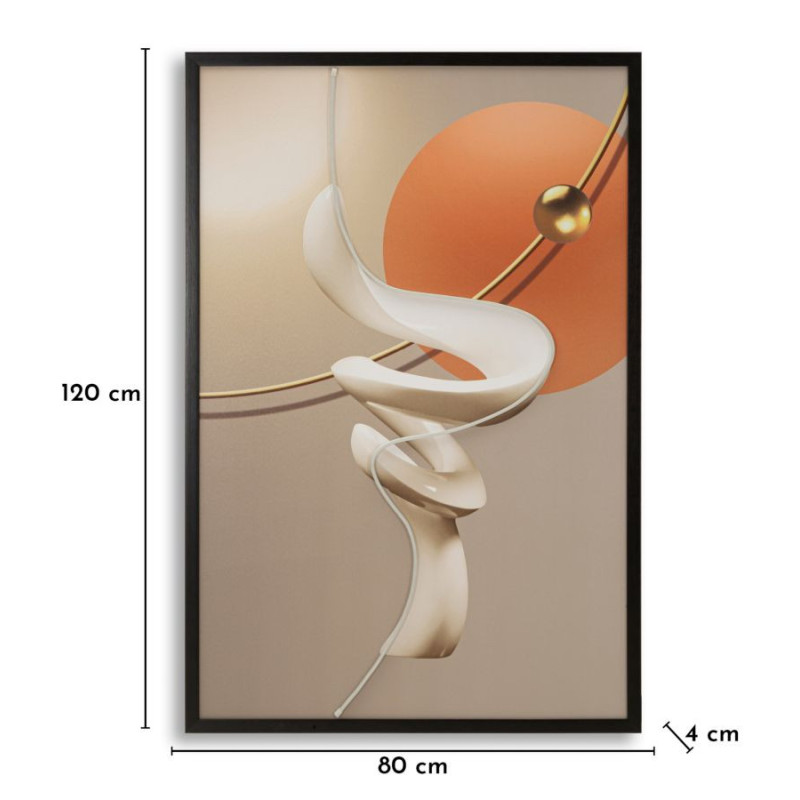 Stampa Con Led Su Tela Abstract -b- cm 80x4x120