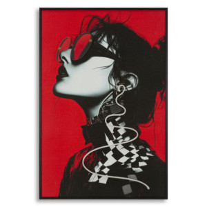 Stampa Con Led Su Tela Psyco -b- cm 60x3,5x90 (applicazione 3d Acrilico)