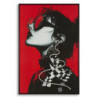 Stampa Con Led Su Tela Psyco -b- cm 60x3,5x90 (applicazione 3d Acrilico)