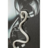 Stampa Con Led Su Tela Psyco -b- cm 60x3,5x90 (applicazione 3d Acrilico)