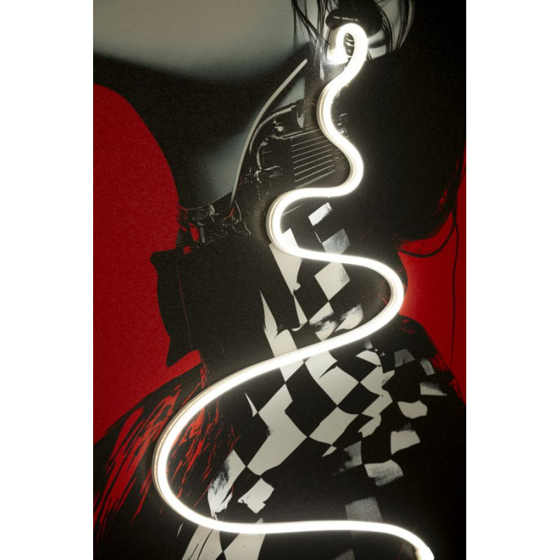 Stampa Con Led Su Tela Psyco -b- cm 60x3,5x90 (applicazione 3d Acrilico)