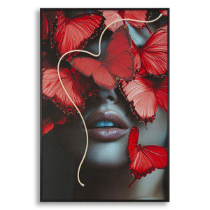 Stampa Con Led Su Tela Butterflies cm 60x3,5x90 (applicazione 3d Acrilico)