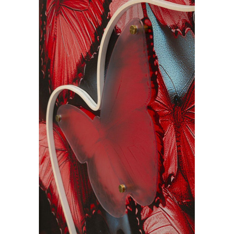 Stampa Con Led Su Tela Butterflies cm 60x3,5x90 (applicazione 3d Acrilico)