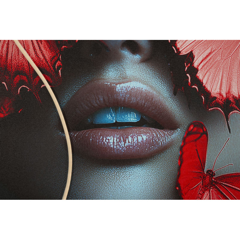 Stampa Con Led Su Tela Butterflies cm 60x3,5x90 (applicazione 3d Acrilico)