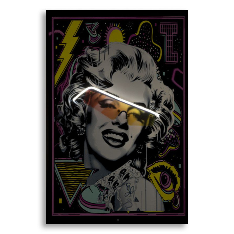 Stampa Con Led Su Tela Marilin cm 60x3,5x90 (applicazione 3d Acrilico)