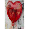 Stampa Con Led Su Tela Heart cm 60x3,5x90 (applicazione 3d Acrilico)