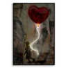 Stampa Con Led Su Tela Heart cm 60x3,5x90 (applicazione 3d Acrilico)