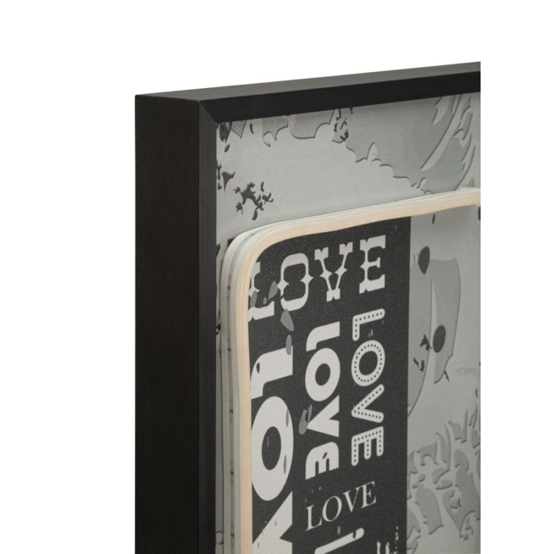 Stampa Con Led Su Tela Love cm 60x3,5x90 (applicazione 3d Acrilico)