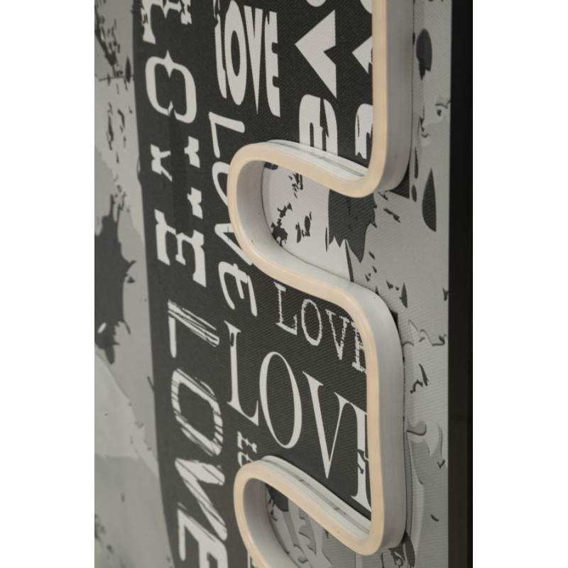 Stampa Con Led Su Tela Love cm 60x3,5x90 (applicazione 3d Acrilico)